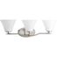Bravo 3 Light Brushed Nickel Etched Glass Modern Bath Vanity Light