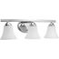 Adorn 3 Light Polished Chrome Etched Glass Traditional Bath Vanity Light