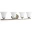 Adorn 4 Light Brushed Nickel Etched Glass Traditional Bath Vanity Light