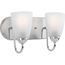 Gather 2 Light Polished Chrome Etched Glass Traditional Bath Vanity Light