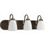 Gather 3 Light Antique Bronze Etched Glass Traditional Bath Vanity Light