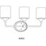 Lynzie 3 Light Polished Chrome Etched Opal Glass Modern Bath Vanity Light