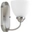 Heart 1 Light Brushed Nickel Etched Glass Farmhouse Bath Vanity Light