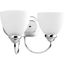Heart 2 Light Polished Chrome Etched Glass Farmhouse Bath Vanity Light