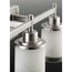 Alexa 3 Light Brushed Nickel Etched Linen w/ Clear Edge Glass Modern Bath Vanity Light