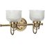 Archie 2 Light Antique Nickel Clear Double Prismatic Glass Coastal Bath Vanity Light