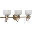 Archie 3 Light Antique Nickel Clear Double Prismatic Glass Coastal Bath Vanity Light