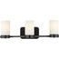 Elevate 3 Light Polished Chrome Etched White Glass Mid-Century Modern Bath Vanity Light