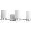 Elevate 3 Light Polished Chrome Etched White Glass Mid-Century Modern Bath Vanity Light