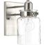 Calhoun 1 Light Antique Bronze Clear Glass Farmhouse Bath Vanity Light