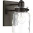 Calhoun 1 Light Antique Bronze Clear Glass Farmhouse Bath Vanity Light