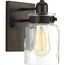 Calhoun 1 Light Antique Bronze Clear Glass Farmhouse Bath Vanity Light