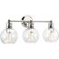 Hansford 3 Light Polished Nickel Clear Glass Coastal Bath Vanity Light