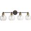 Hansford 4 Light Antique Bronze Clear Glass Coastal Bath Vanity Light