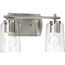 Adley 2 Light Matte Black Clear Glass New Traditional Bath Vanity Light