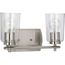Adley 2 Light Matte Black Clear Glass New Traditional Bath Vanity Light