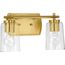 Adley 2 Light Matte Black Clear Glass New Traditional Bath Vanity Light