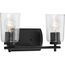 Adley 2 Light Matte Black Clear Glass New Traditional Bath Vanity Light