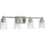 Adley 4 Light Matte Black Clear Glass New Traditional Bath Vanity Light