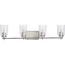Adley 4 Light Matte Black Clear Glass New Traditional Bath Vanity Light