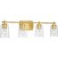 Adley 4 Light Matte Black Clear Glass New Traditional Bath Vanity Light