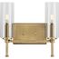 Elara 2 Light New Traditional Matte Black Clear Glass Bath Vanity Light