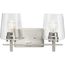 Calais 2 Light New Traditional Brushed Nickel Clear Glass Bath Vanity Light