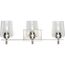 Calais 3 Light Brushed Nickel Clear Glass New Traditional Bath Vanity Light