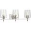 Calais 3 Light Brushed Nickel Clear Glass New Traditional Bath Vanity Light
