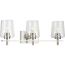 Calais 3 Light Matte Black Clear Glass New Traditional Bath Vanity Light