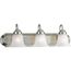 3 Light Brushed Nickel Alabaster Glass Traditional Bath Vanity Light
