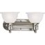Madison 2 Light Brushed Nickel Etched Glass Traditional Bath Vanity Light