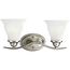 Trinity 2 Light Brushed Nickel Etched Glass Traditional Bath Vanity Light