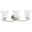 Trinity 3 Light Brushed Nickel Etched Glass Traditional Bath Vanity Light