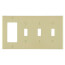 4-Gang Electrical Wall Plate, Combo, 3 Toggle & 1 Decora (Ivory)