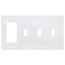 4-Gang Electrical Wall Plate, Combo, 3 Toggle & 1 Decora (White)