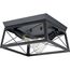 Briarwood 2 Light Textured and Cerused Black Farmhouse Style Flush Mount Ceiling Light