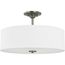 Inspire Brushed Nickel 3 Light 18" Semi-Flush Mount