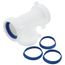 1-1/2" White Plastic 3 Way Slip Joint Tee w/ 1-1/4" Washer