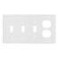 4-Gang Electrical Wall Plate, Combo, 3 Toggle Switch, 1 Duplex (White)