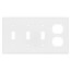 4-Gang Electrical Wall Plate, Combo, 3 Toggle Switch, 1 Duplex (White)