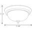 1 Light Dome Glass 11-3/8" Close-to-Ceiling