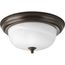 2 Light Dome Glass 13-1/4" Close-to-Ceiling