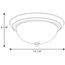 3 Light Dome Glass 15-1/4" Close-to-Ceiling