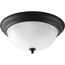 3 Light Dome Glass 15-1/4" Close-to-Ceiling