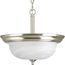 2 Light Dome Glass 13-1/4" Semi Flush Convertible