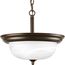 2 Light Dome Glass 13-1/4" Semi Flush Convertible