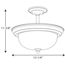 2 Light Dome Glass 13-1/4" Semi Flush Convertible