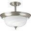 2 Light Dome Glass 13-1/4" Semi Flush Convertible