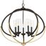 Evoke 5 Light Antique Bronze Clear Glass Luxe Chandelier Light